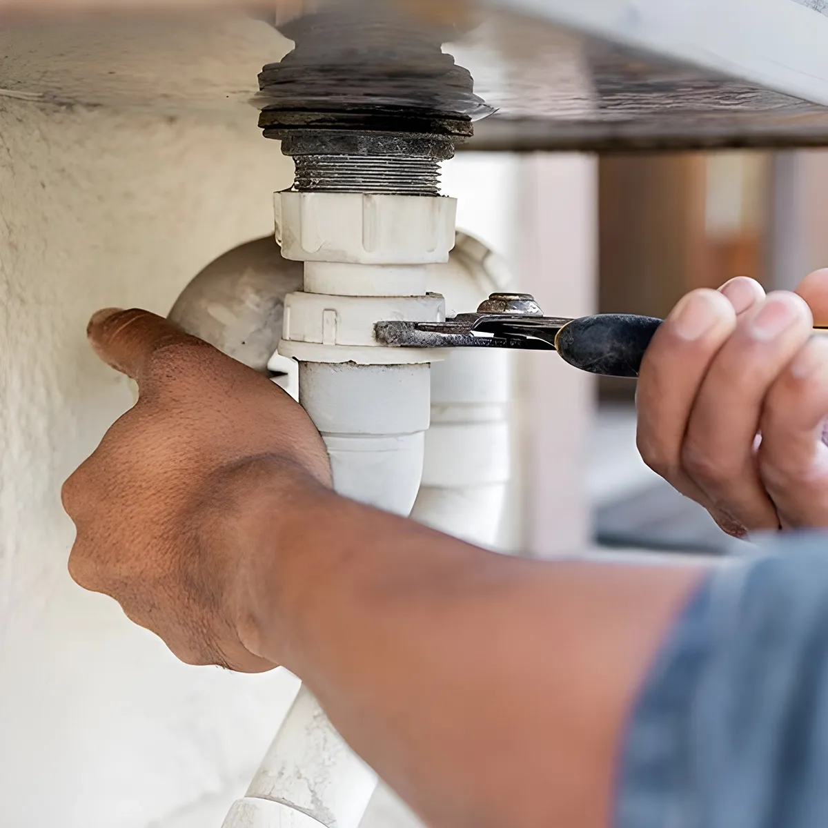 Plumber checking under-sink plumbing during plumbing inspection cost before buying a home