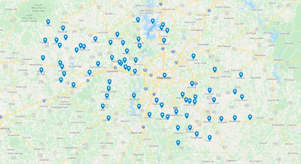 Superior Plumbing and Drains Service Area Map